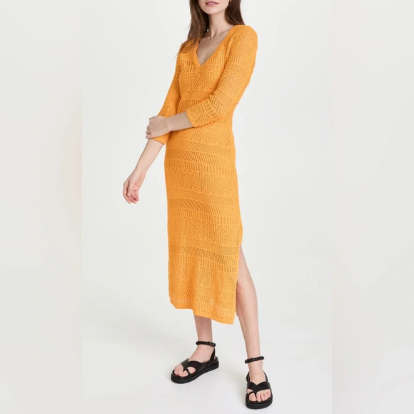 rag & bone Renee Pointelle Cotton Blend Midi Dress - Picture 4 of 9